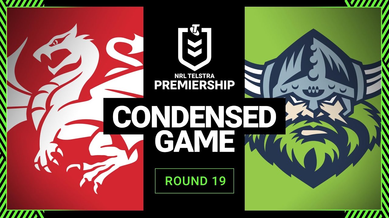 NRL 2023 | St George Illawarra Dragons v Canberra Raiders | Condensed Match, Round 19