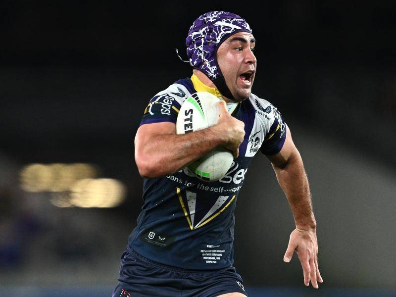 Melbourne No.6 Jahrome Hughes was at his brilliant best in the 46-16 win over Parramatta. (Joel Carrett/AAP PHOTOS)