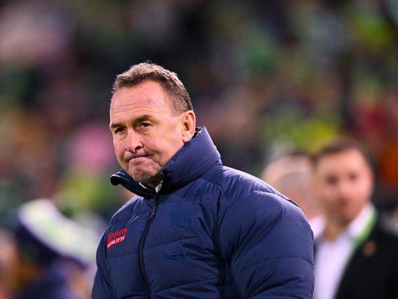 Ricky Stuart is hoping his Raiders will overcome their second-half woes when they meet Newcastle. (Lukas Coch/AAP PHOTOS)