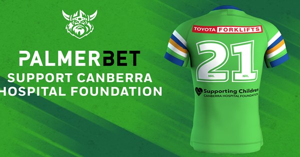 Palmerbet give up jersey branding position for sick kids (Canberra Hospital Foundation)