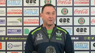 Coach Ricky Stuart spoke ahead of tomorrow's game against the Knights at GIO Stadium Canberra....