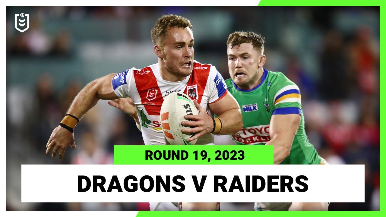 VIDEO | St George Illawarra Dragons v Canberra Raiders | NRL 2023 Round 19 | Full Match Replay