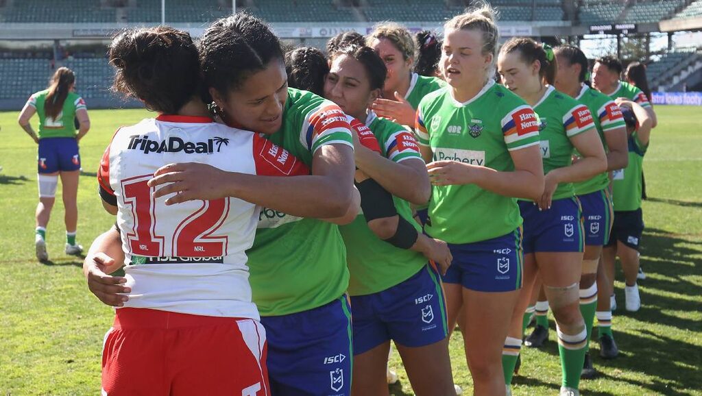 Zahara Temara is congratulated after the win. Picture Getty Images