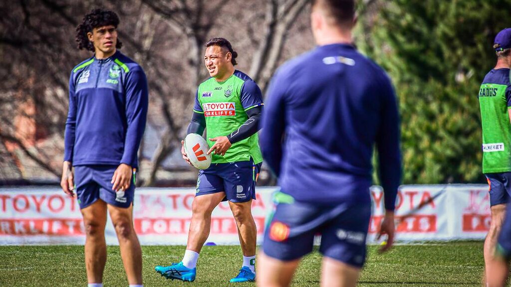 Raiders enforcer Josh Papali'i is desperate to win for good mates Jarrod Croker and Jack Wighton. Picture by Karleen Minney