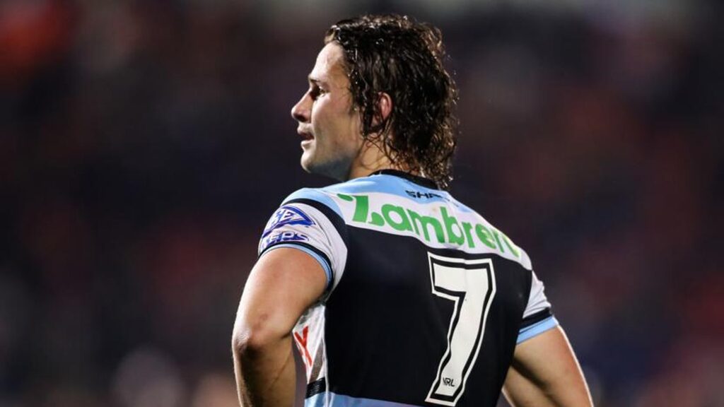 Nicho Hynes will remain Cronulla’s halfback this week despite offering to play fullback. Picture: NRL Imagery