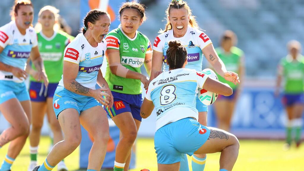 The Gold Coast Titans steamrolled Canberra in the last round of the NRLW season. Picture Getty Images