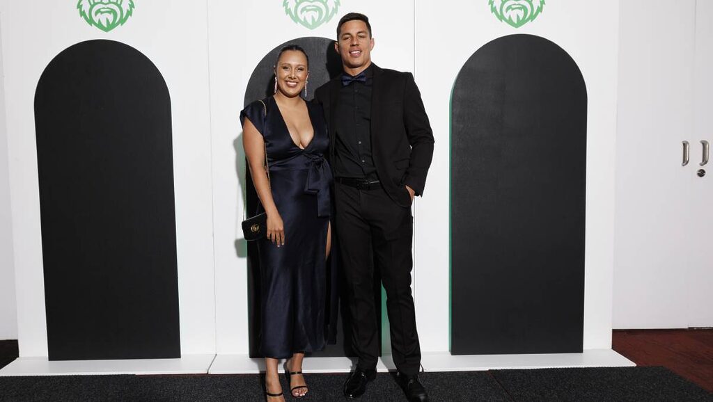 Kristen and Joseph Tapine at the Canberra Raiders Presentation Night 2023 at the National Convention Centre. Picture by Keegan Carroll