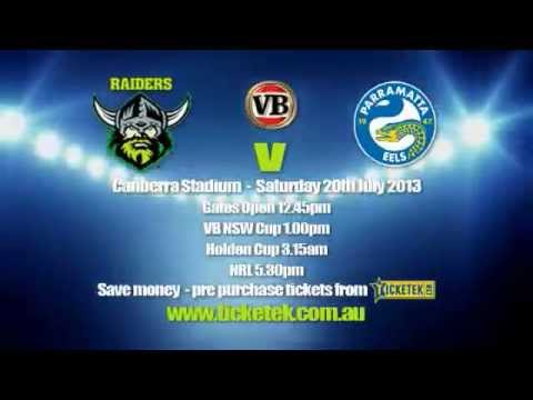 Raiders v Eels: Saturday July 20, Canberra Stadium