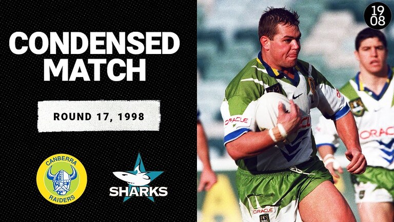 VIDEO | Canberra Raiders v Cronulla Sharks | Round 17, 1998 | Condensed Match | NRL