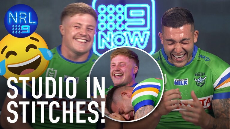 VIDEO | Raiders boys go OFF TAP in funniest interview ever! | NRL on Nine