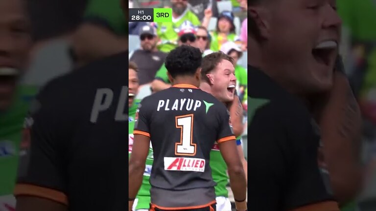 Strange finds the line for his first NRL try #WeAreRaiders #CanberraRaiders #NRL