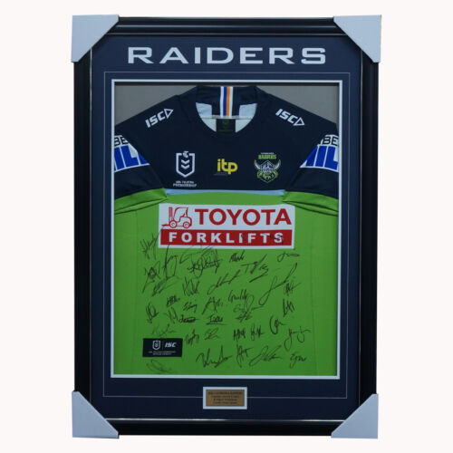 Canberra Raiders Football Club 2022 NRL Official Team Signed Guernsey Framed