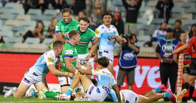 Raiders young guns allow Fogarty to seal golden-point thriller against Titans