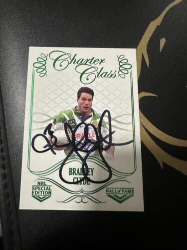 Signed Bradley Clyde Canberra Raiders 2018 NRL Charter Class Card