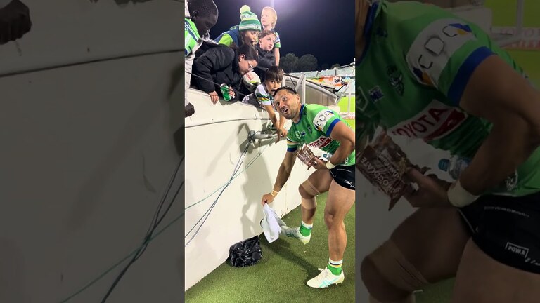 Rapa making a young fan's night! #WeAreRaiders #NRL #CanberraRaiders