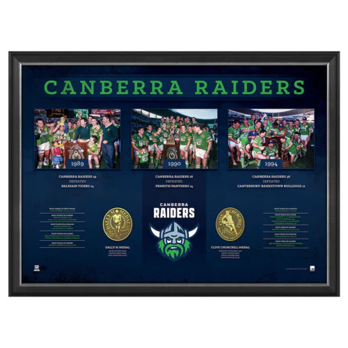 Official NRL Montage Print Framed Canberra Raiders