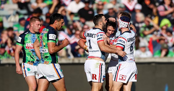 Teddy runs hot as Roosters crush Raiders