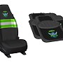 SET OF 2 CANBERRA RAIDERS NRL TEAM LOGO FRONT CAR SEAT COVERS + 4 FLOOR MATS