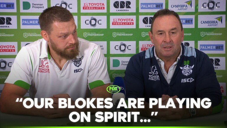 VIDEO: Ricky BAFFLED how Raiders came away with a win 🏆 | Canberra Press Conference | Fox League