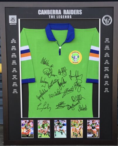 Canberra Raiders Legends Signed & Framed Jersey