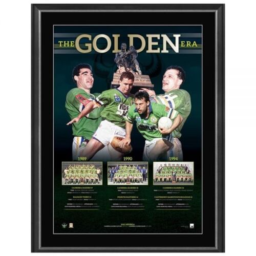 MAL MENINGA CANBERRA RAIDERS SIGNED FRAMED LIMITED EDITION THE GOLDEN ERA PRINT