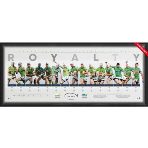 JARROD CROKER CANBERRA RAIDERS SIGNED FRAMED LIMITED EDITION CAREER LITHOGRAPH