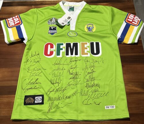 2008 CANBERRA RAIDERS HERITAGE JERSEY SIGNED WITH COA NRL BNWT