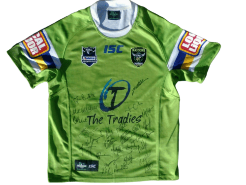 SIGNED Canberra Raiders 1992 - 2011 30 year NRL commemorative jersey