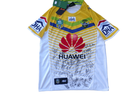 SIGNED 2015 Canberra Raiders NRL rugby league away jersey NEW