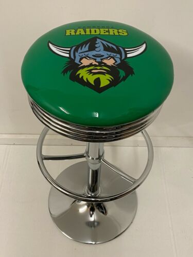 CANBERRA RAIDERS FOOTBALL CLUB PREMIUM BAR STOOL ADJUST HEIGHT NRL