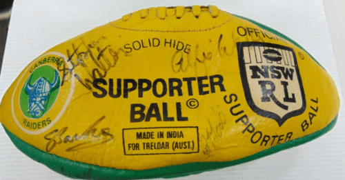 Canberra Raiders Signed Supporters Ball 1988-90 Bellamy Belcher Walters + Others