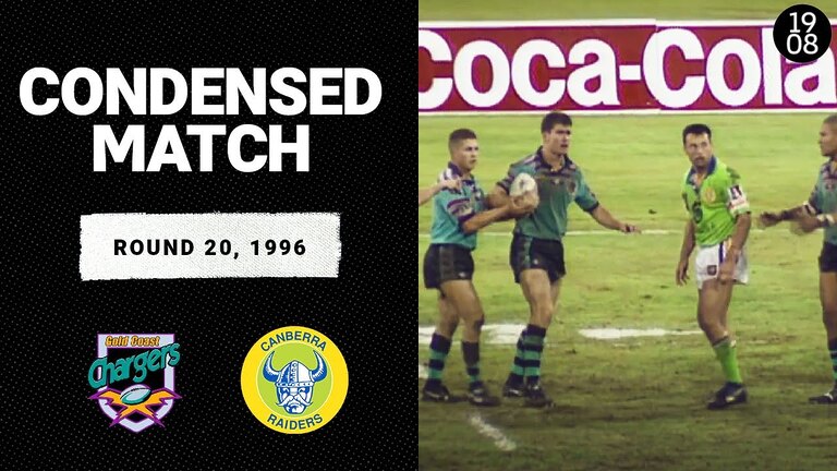 VIDEO: Gold Coast Chargers vs. Canberra Raiders | Round 20, 1996 | Condensed Match | NRL Throwback