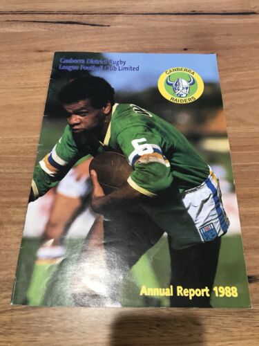 1988 CANBERRA RAIDERS ANNUAL REPORT - 31YEARS OLD NEAR NEW