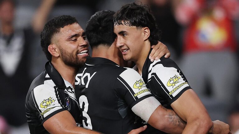 Casey McLean announced himself as a future superstar with four tries on debut for New Zealand. Picture: Matt King/Getty Images