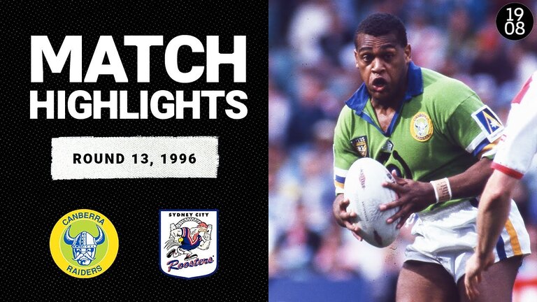 Canberra Raiders v Sydney City Roosters | Round 13, 1996 | Classic Match Highlights