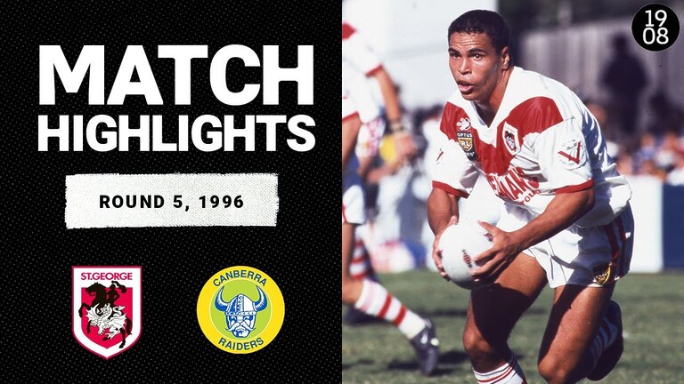 St George Dragons v Canberra Raiders | Round 5, 1996 | Classic Match Highlights