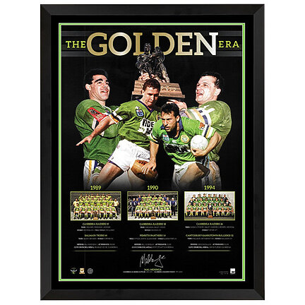 Canberra Raiders Mal Meninga Signed The Golden Era Print Framed