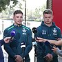 Hudson Young and Morgan Smithies address media