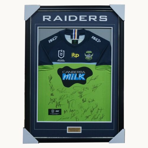 Canberra Raiders 2021 NRL Official Team Signed Guernsey Framed + NRL COA