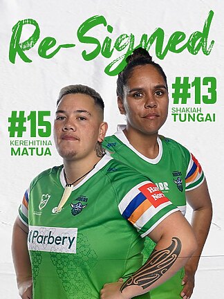 Raiders re-sign Tungai and Matua for 2025 NRLW season