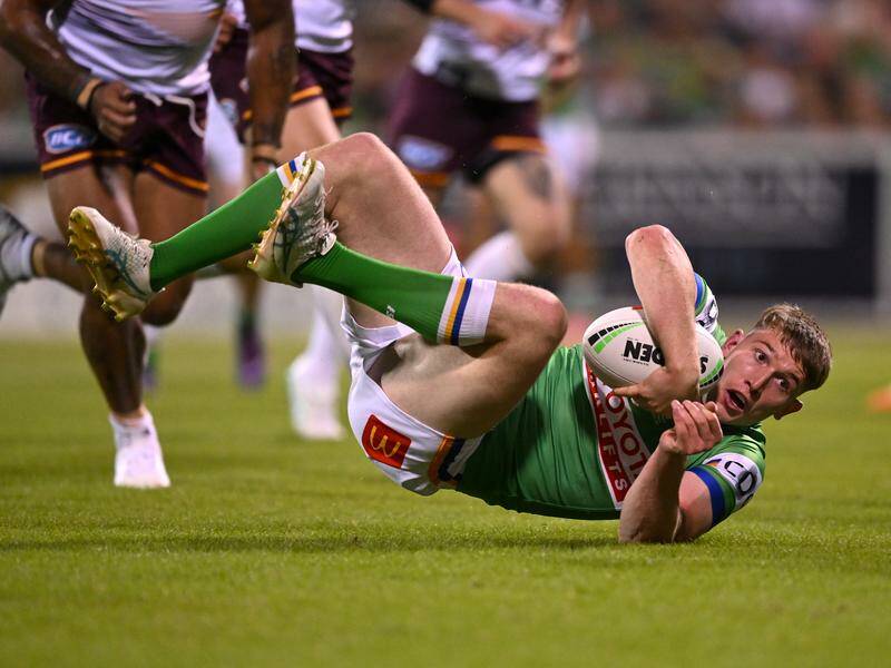 Matty Nicholson will miss a big chunk of Canberra's season after surgery on a lower leg injury. Photo: Lukas Coch/AAP PHOTOS