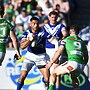 Marcelo Montoya (C) scored the third try for the Bulldogs in the come from behind win over Canberra. Photo: HANDOUT/NRL PHOTOS