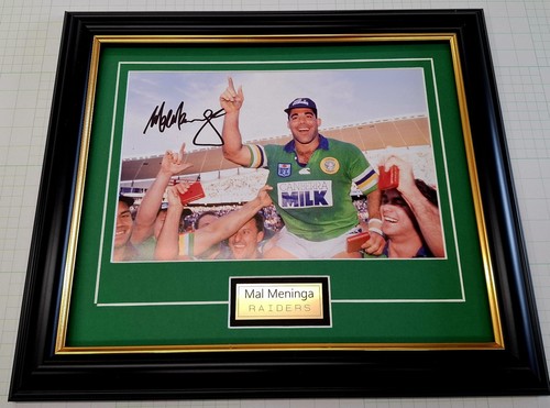 Canberra Raiders Mal Meninga Signed The Golden Era Print Framed