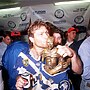 Terry Lamb savours premiership glory in 1995.