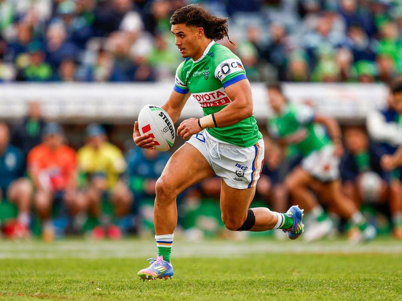 Kaeo Weekes was at his brilliant best to steer the Raiders to an easy win over the Titans. Photo: HANDOUT/NRL PHOTOS