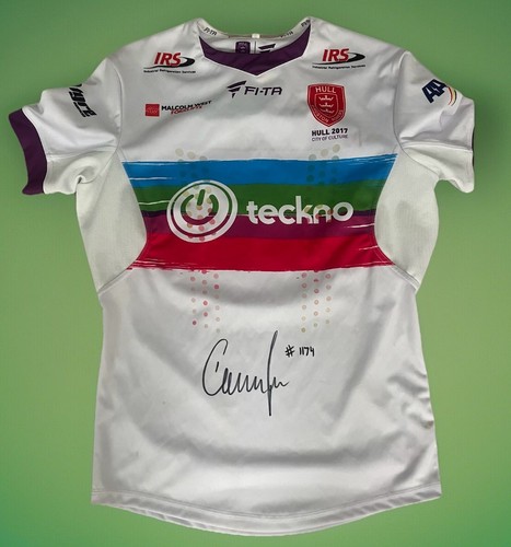 Hull Kr  Game  Players Jersey 2015 Canberra Raiders Signed Terry Campese Issue