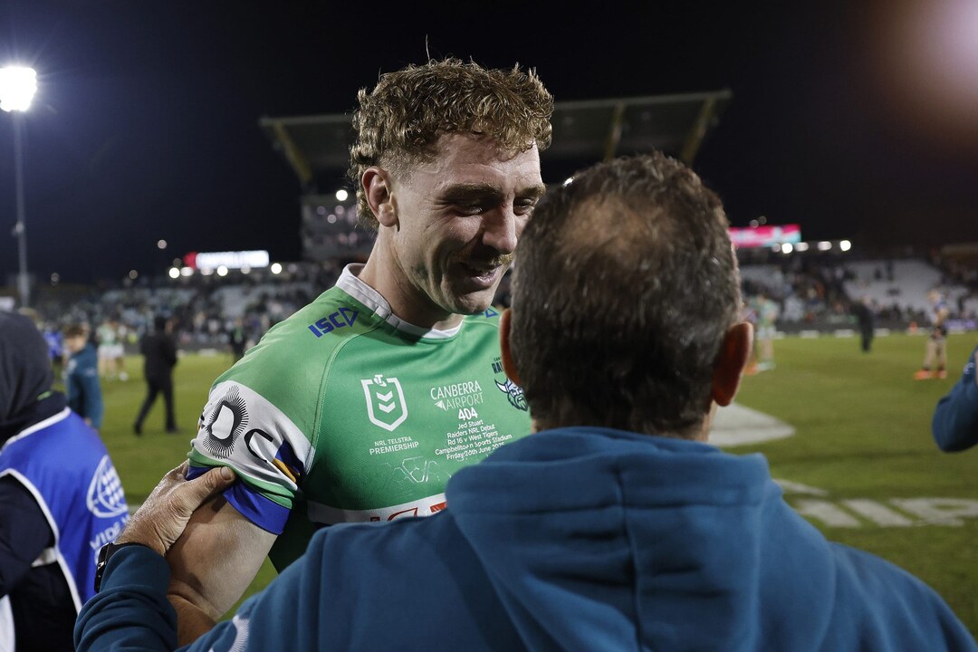 Jed Stuart talks cramps, debut NRL try as Tapine reveals ‘nervous’ phone call