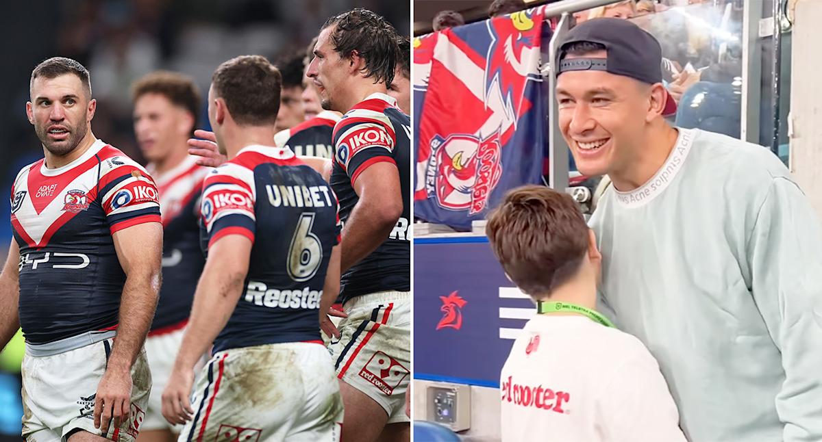 Joey Manu's appearance at Roosters game explained after sighting sparks NRL fan frenzy