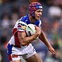 Maroons fullback Kalyn Ponga has suffered a foot injury during Newcastle's loss to Canberra. Photo: Dan Himbrechts/AAP PHOTOS