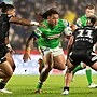 The Raiders' record-breaking Josh Papalii (centre) has always stepped up when needed. Photo: Brett Phibbs/AAP PHOTOS